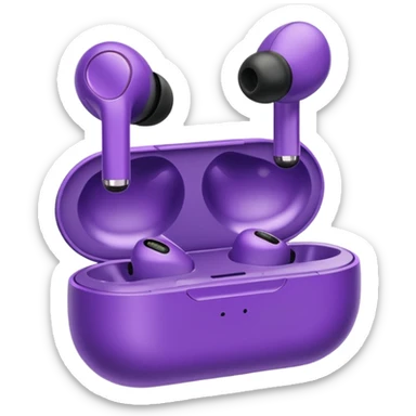 Purple wireless earbuds sticker