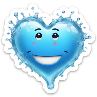 A happy heart made out of water sticker