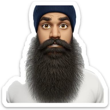 male portrait with beard sticker