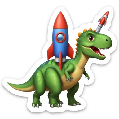 Dinosaurs with Rocket sticker