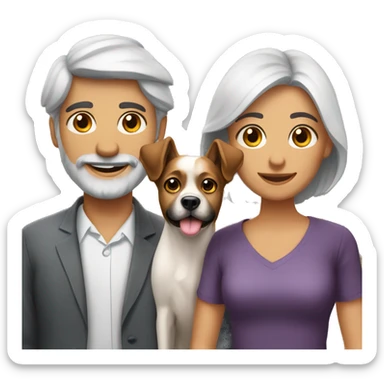 Casal com 2 cachorros sticker
