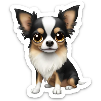 Black and Merle long haired chihuahua  sticker