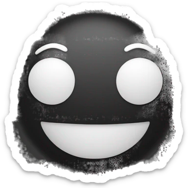 simple white happy smiley on black backgrou sticker