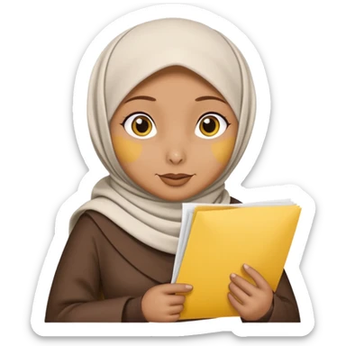 turkey bird wearing a hijab holding a yellow paper sticker