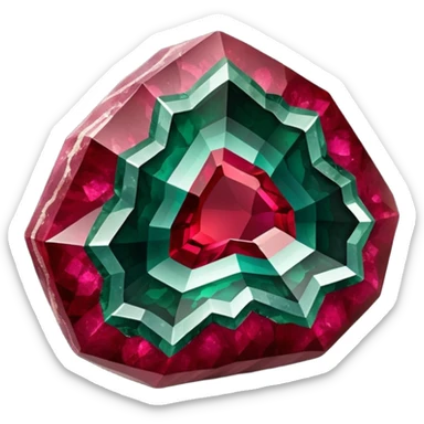 Natural crystal ruby garnet bloodstone geode sticker