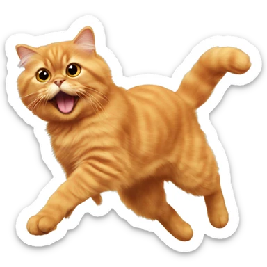 Orange persian cat jump sticker