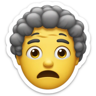 The crying emoji with afro hair sticker