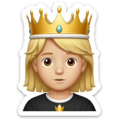 Niño con pelo mono y corona  sticker