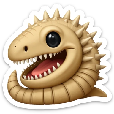 Sand worm from dune make the mouth a hole with long spiky teeth no eyes and a body sticker
