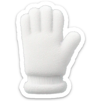 White winter gloves fluffy sticker