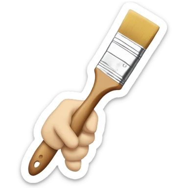 hand holding paintbrush sticker