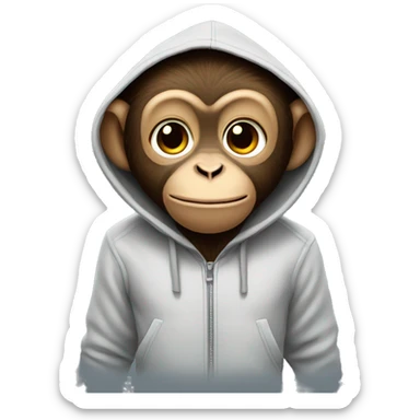 Monkey in hoodie sticker