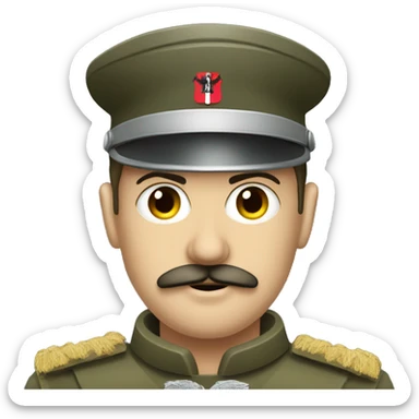 Austrian soldier with trapezoid mostache sticker