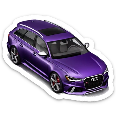 Dark-purple car Audi RS6 model sticker