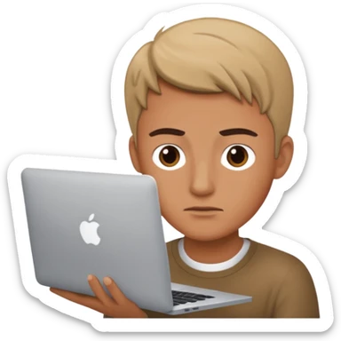 a man behind mackbook sticker