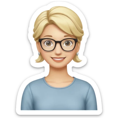  Dominatrix blonde hair up do and glasses full body sticker