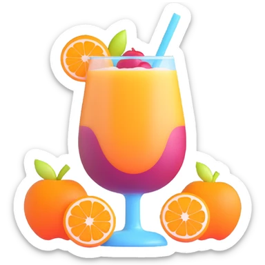 frozen sangria slushie with orange and apple slices sticker