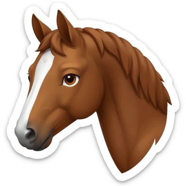 Brown horse with white stripe on nose sticker