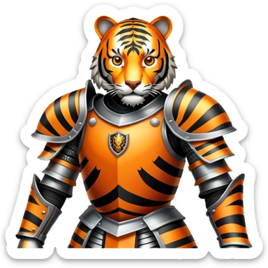 Tiger knight in armor sticker