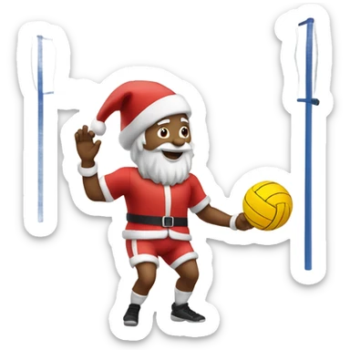 Santa playing volleyball  sticker
