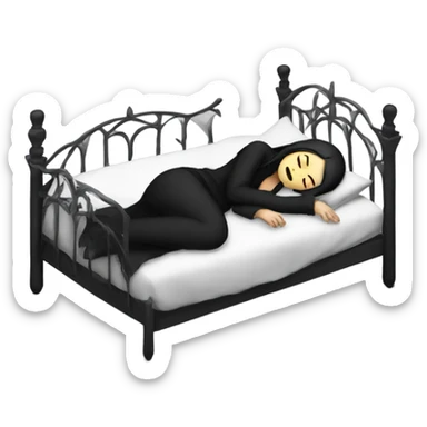Goth girl sleeping in the bed  sticker