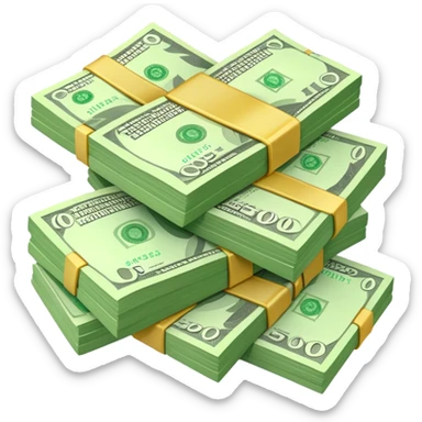 having giving out generic green money notes sticker