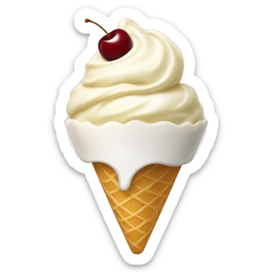 cup of vanilla ice cream with cherry on top sticker
