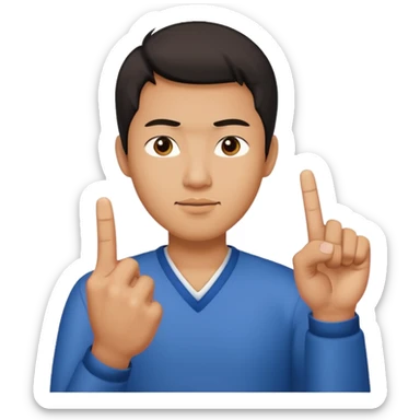 Asian man giving the middle finger  sticker