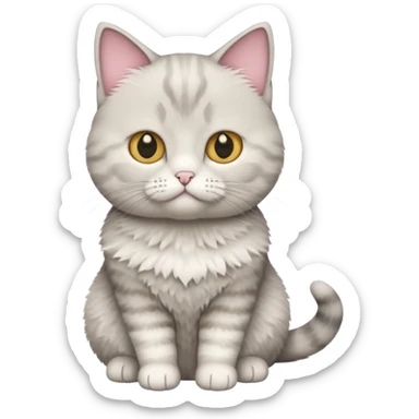 British short hair cat white  sticker