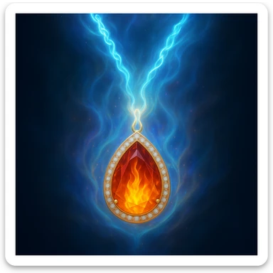 Make the necklace floating and ethereal, with a glowing aura sticker