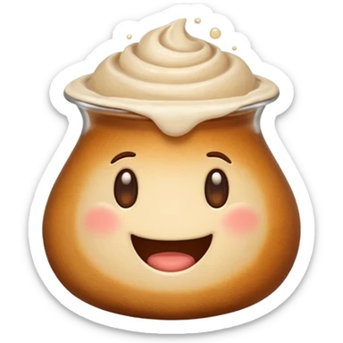 Sourdough starter emoji with face sticker