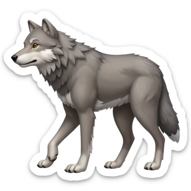 wolf walking on 4 sticker