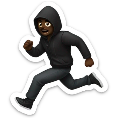  Black Thief running away sticker
