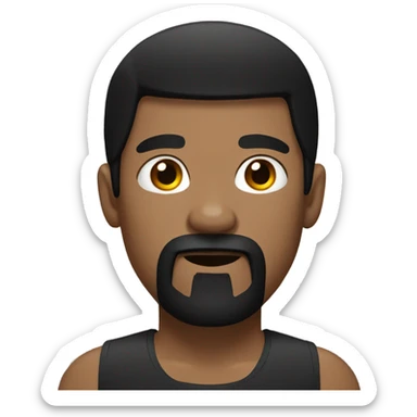 Boxer, black hair, black goatee sticker