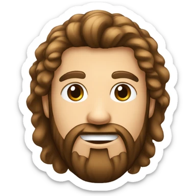 Visage carré cheveux court et brun une barbichette  sticker