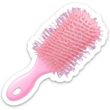 A soft pink hairbrush sticker