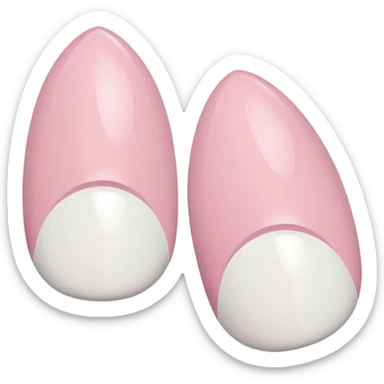 Almond French tip nails  sticker