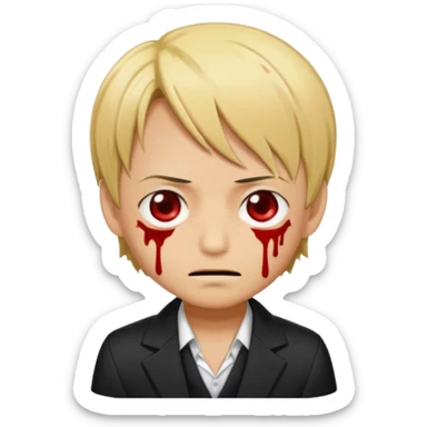 Related to chibi anime style characters of sanji animes character from his nose blood is dripping  from nose due to pervertness sticker