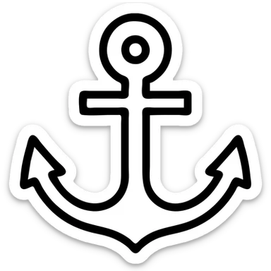 Anchor icon in a darker shade of purple, clean and bold style, no background, transparent background sticker