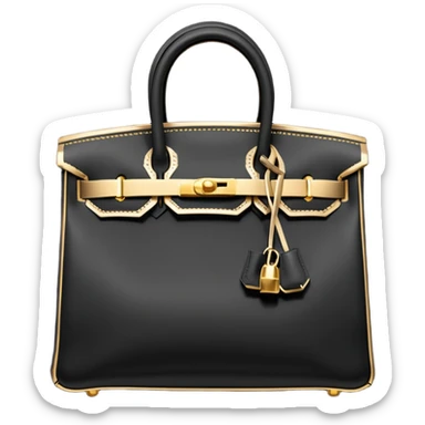 black hermes birkin with gold stitching bag sticker
