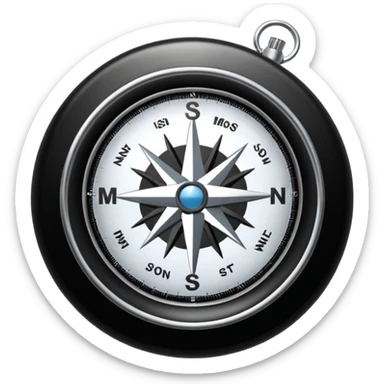 compass with 'mission' sticker