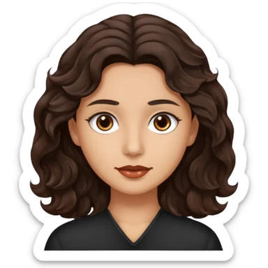 Piel morena con cabello castaño oscuro ondulado sticker