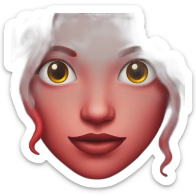 red tiefling face sticker