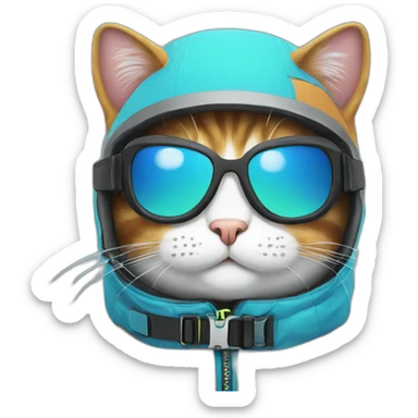 snowboard cat sticker