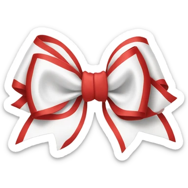 Red and white bow sticker