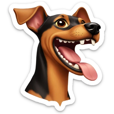 pinscher laughing sticker
