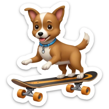 Dog on a skateboard  sticker