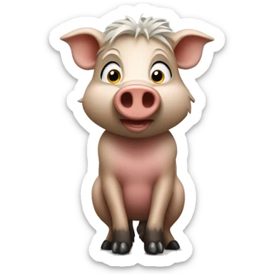 Wild hog with Apple watch sticker