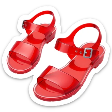 make a nice emoji of red plastic jelly sandals from the 80's sticker