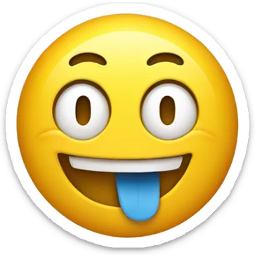 a smiley emoji with a smile that circles face entirely sticker